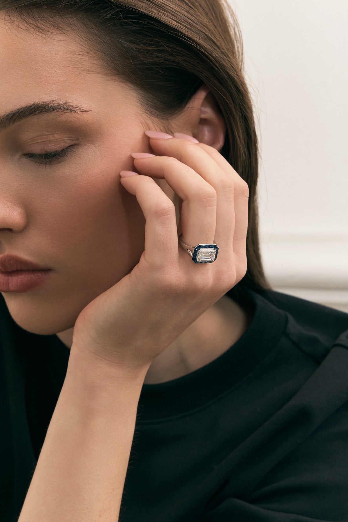 East-West Art Deco Design Ring