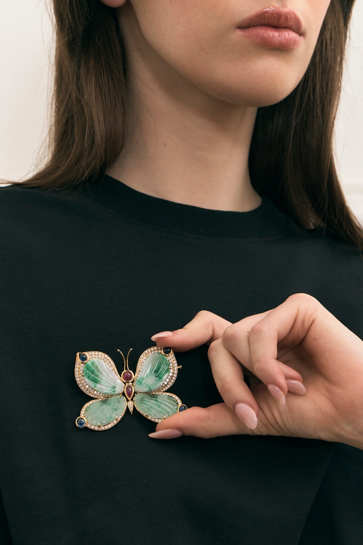 Jade Butterfly Brooch