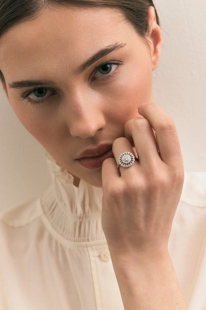Diamond Vintage Inspired Floral Ring