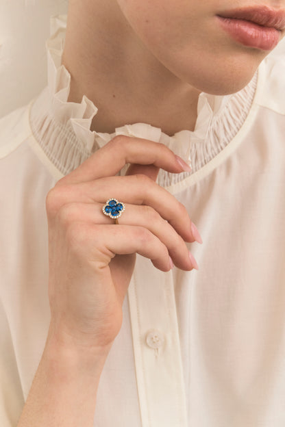 Sapphire Clover Ring