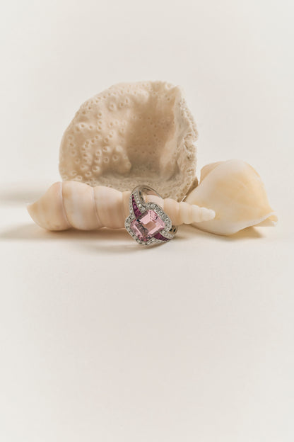 Morganite Art Deco Design Ring