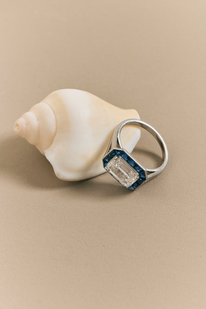 East-West Art Deco Design Ring