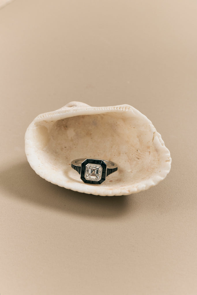 Asscher Art Deco Design Ring