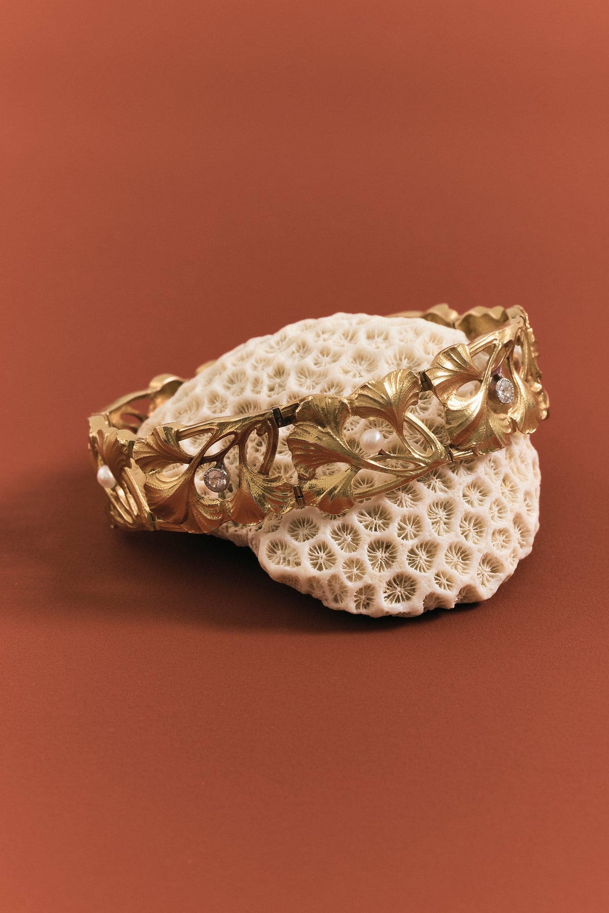 Diamond and Pearl Art Nouveau Bracelet