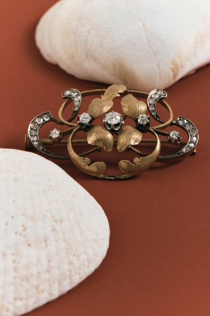 Art Nouveau Diamond Brooch
