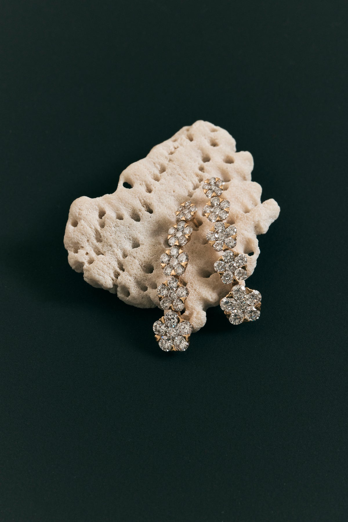 Floral Diamond Drop Earrings