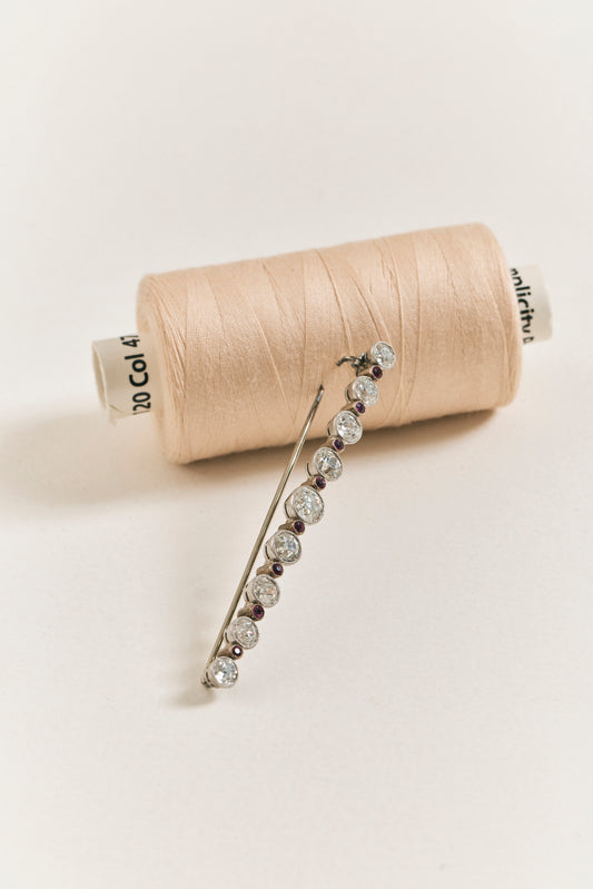 Art Deco Diamond Bar Brooch