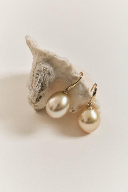 Golden Pearl Drop Earrings