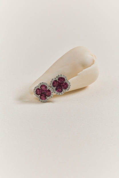 Ruby Clover Studs
