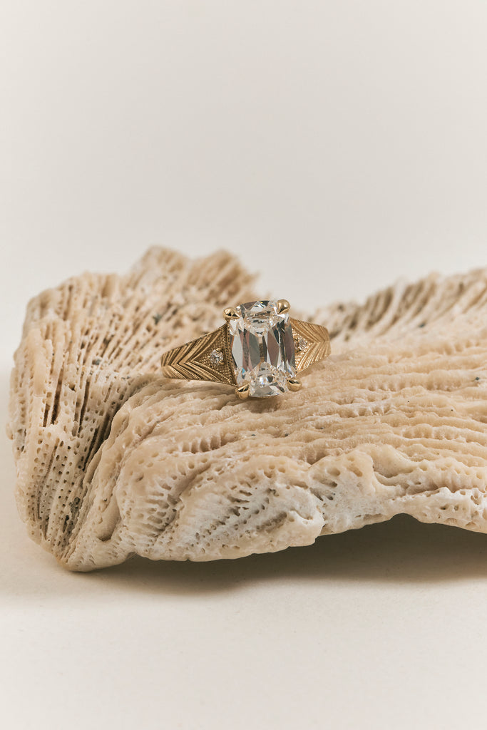Diamond Deco Chevron Ring