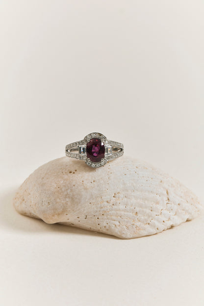 Oval Ruby and Diamond Ring