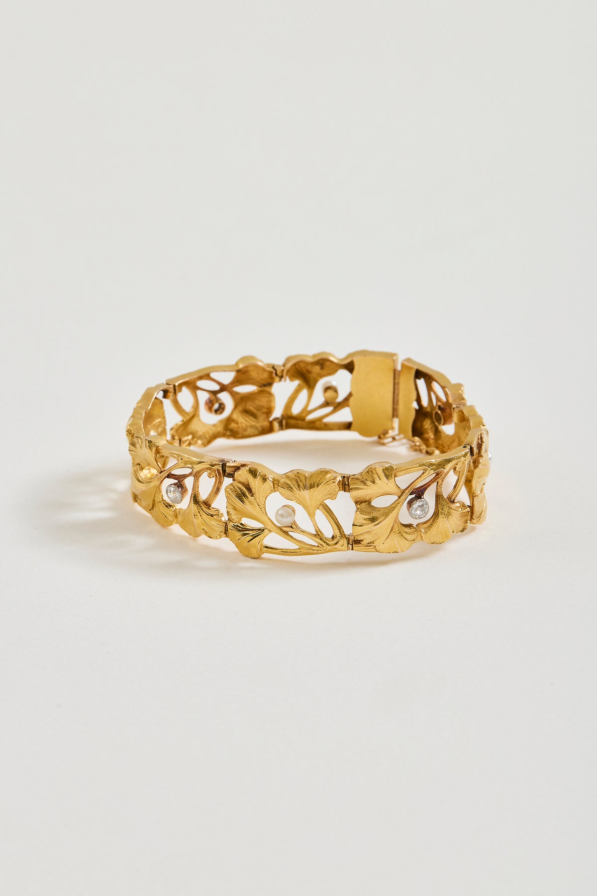 Diamond and Pearl Art Nouveau Bracelet