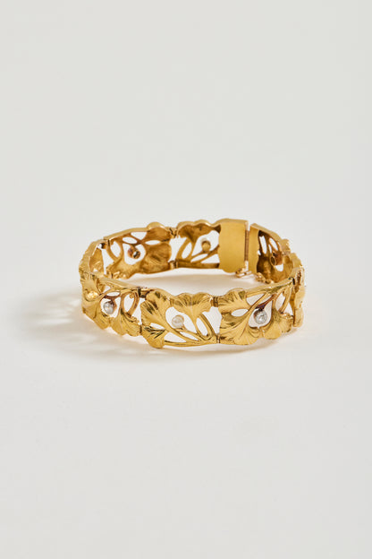 Diamond and Pearl Art Nouveau Bracelet