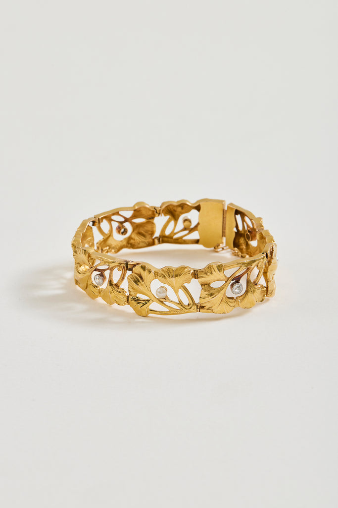 Diamond and Pearl Art Nouveau Bracelet