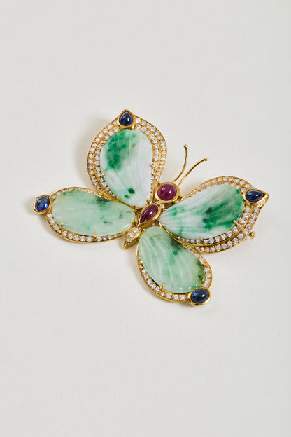 Jade Butterfly Brooch