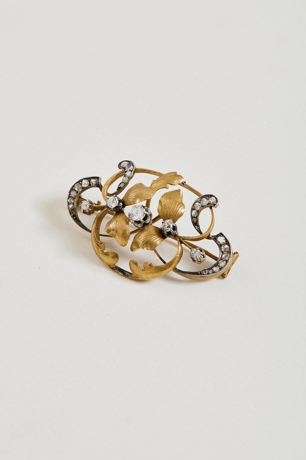 Art Nouveau Diamond Brooch