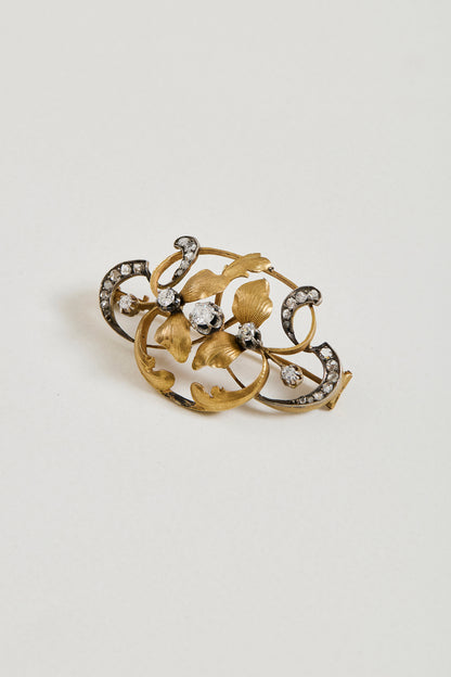 Art Nouveau Diamond Brooch