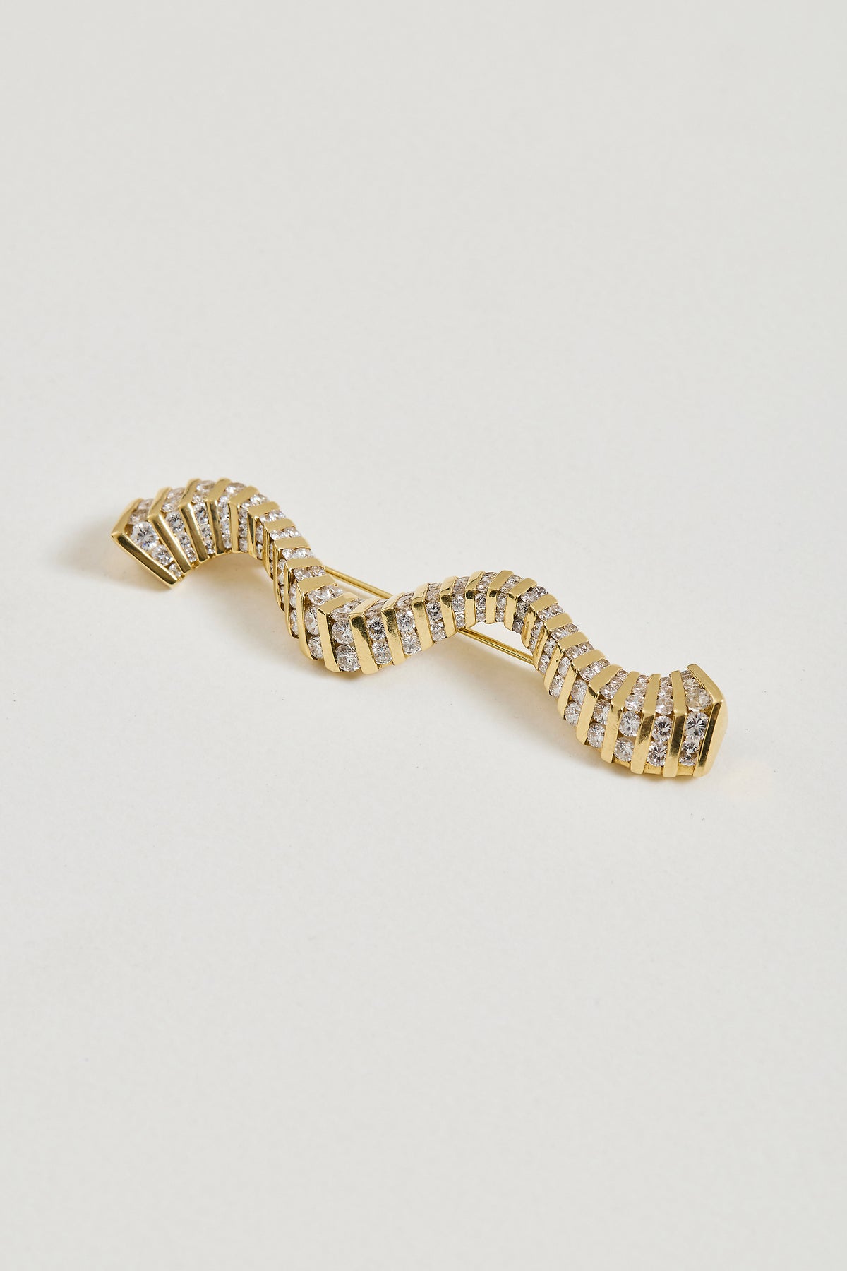 Vintage Chevron Diamond Brooch