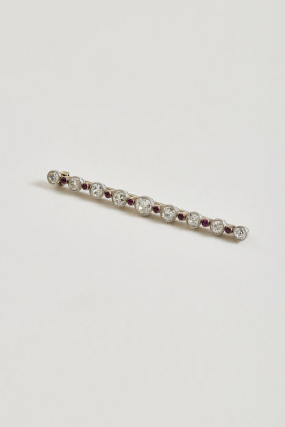 Art Deco Diamond Bar Brooch
