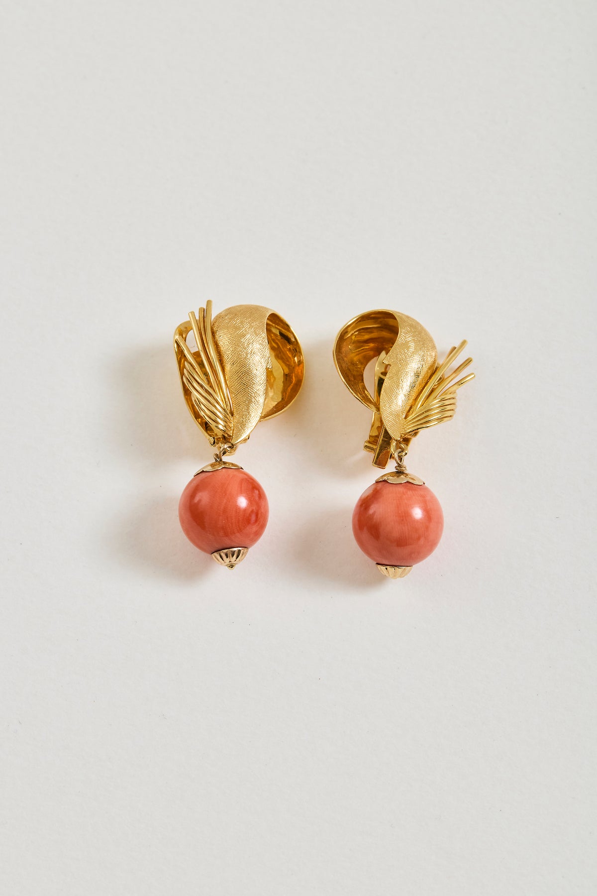 Mid-Century Coral Drop Earrings
