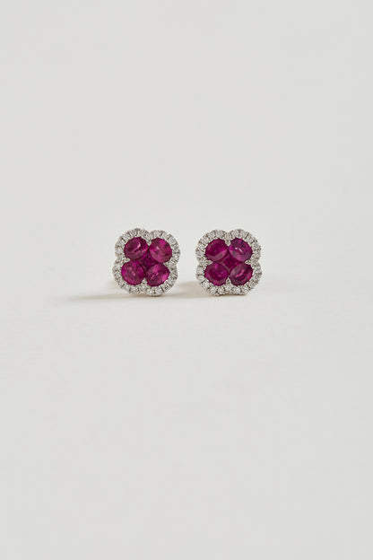 Ruby Clover Studs