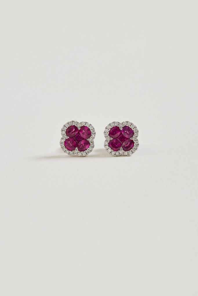 Ruby Clover Studs