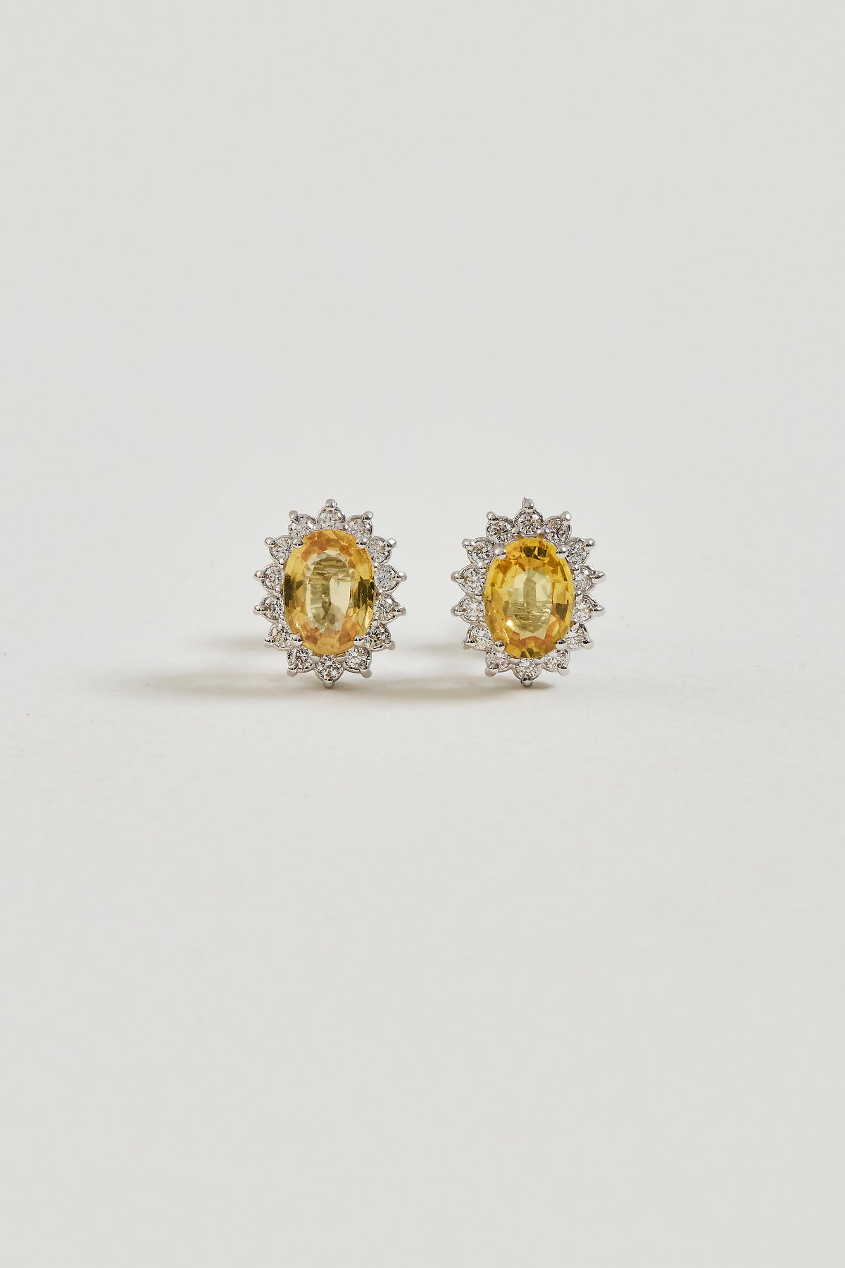 Yellow Sapphire Oval Studs