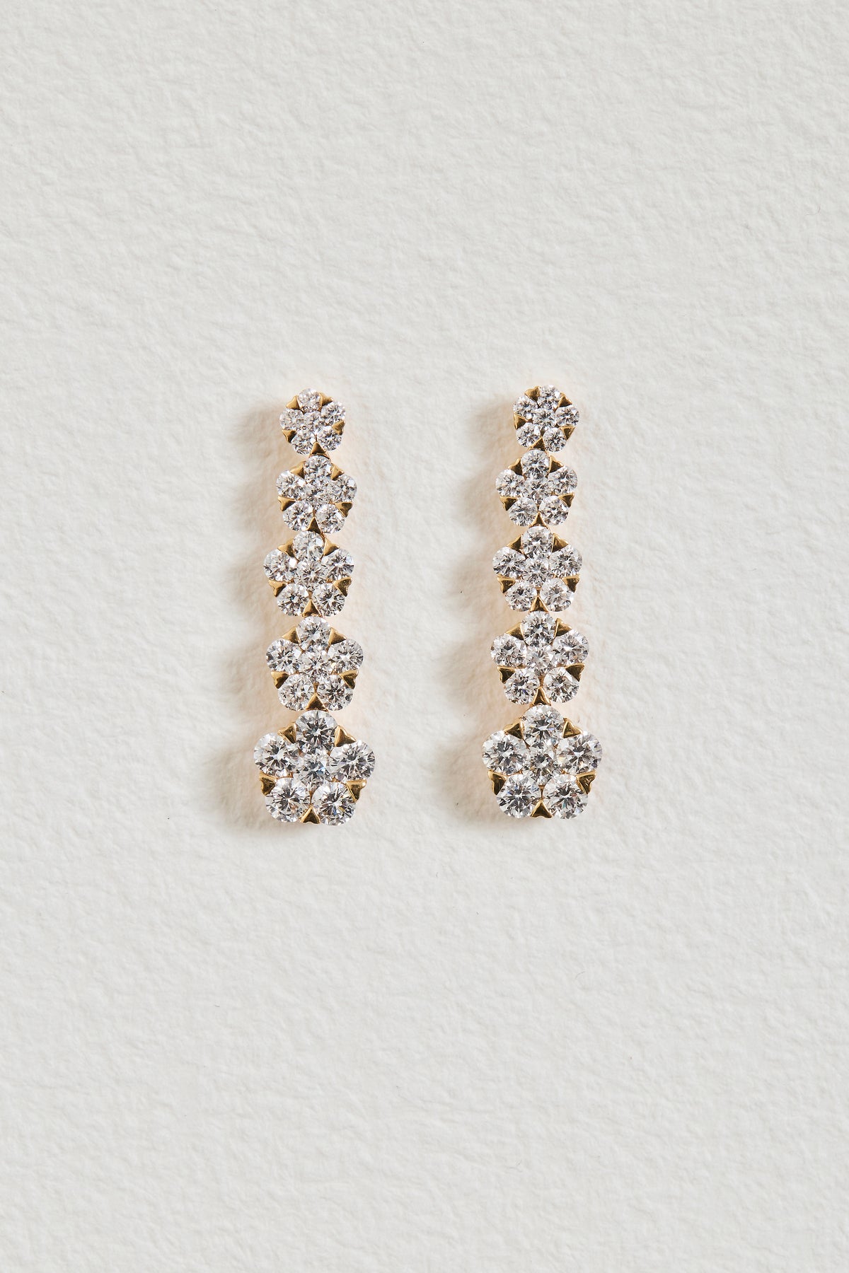 Floral Diamond Drop Earrings