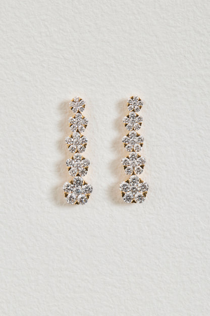 Floral Diamond Drop Earrings