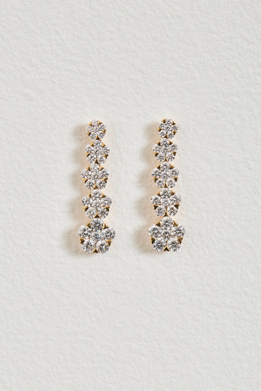Floral Diamond Drop Earrings