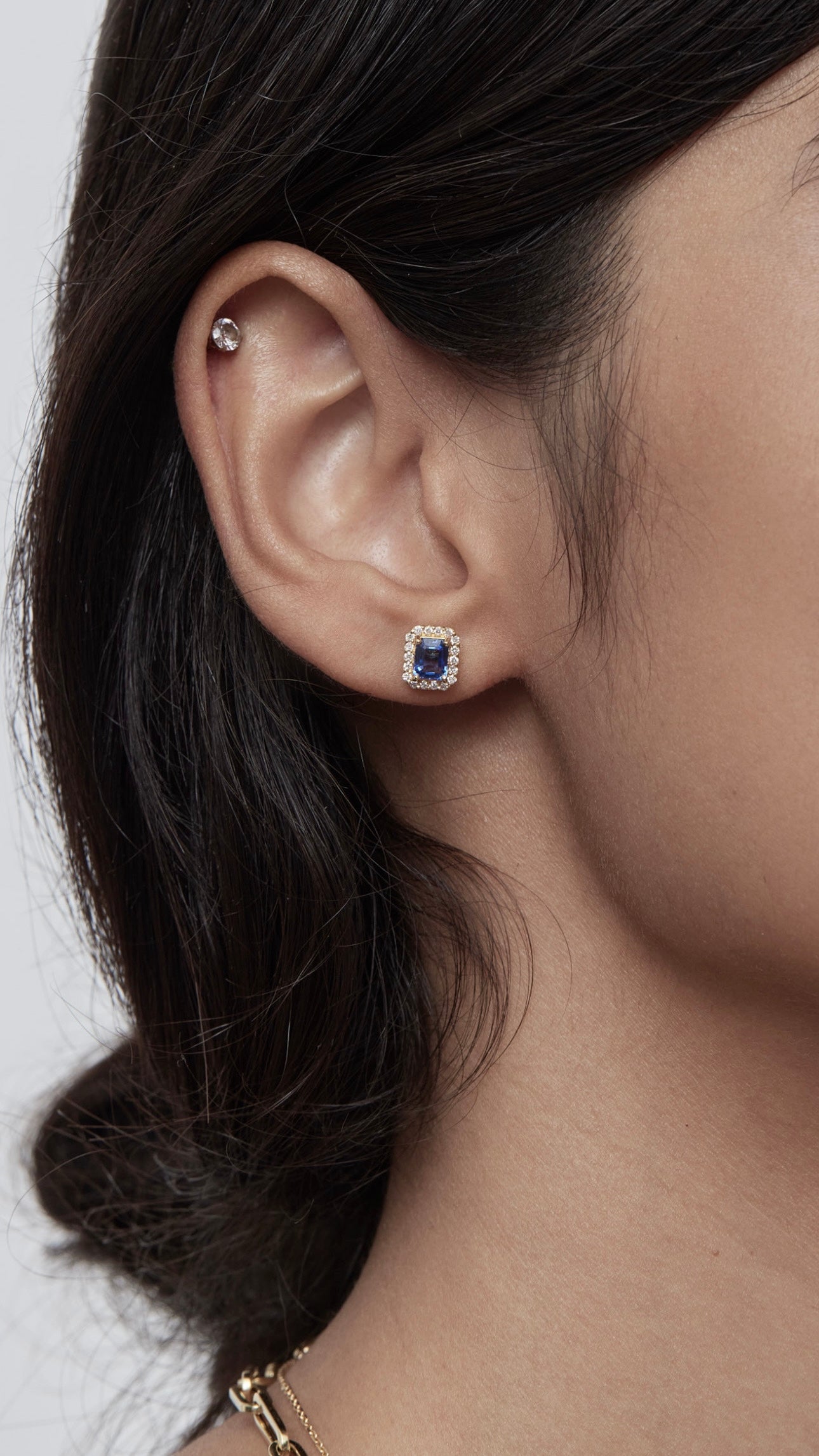 Sapphire Deco Studs