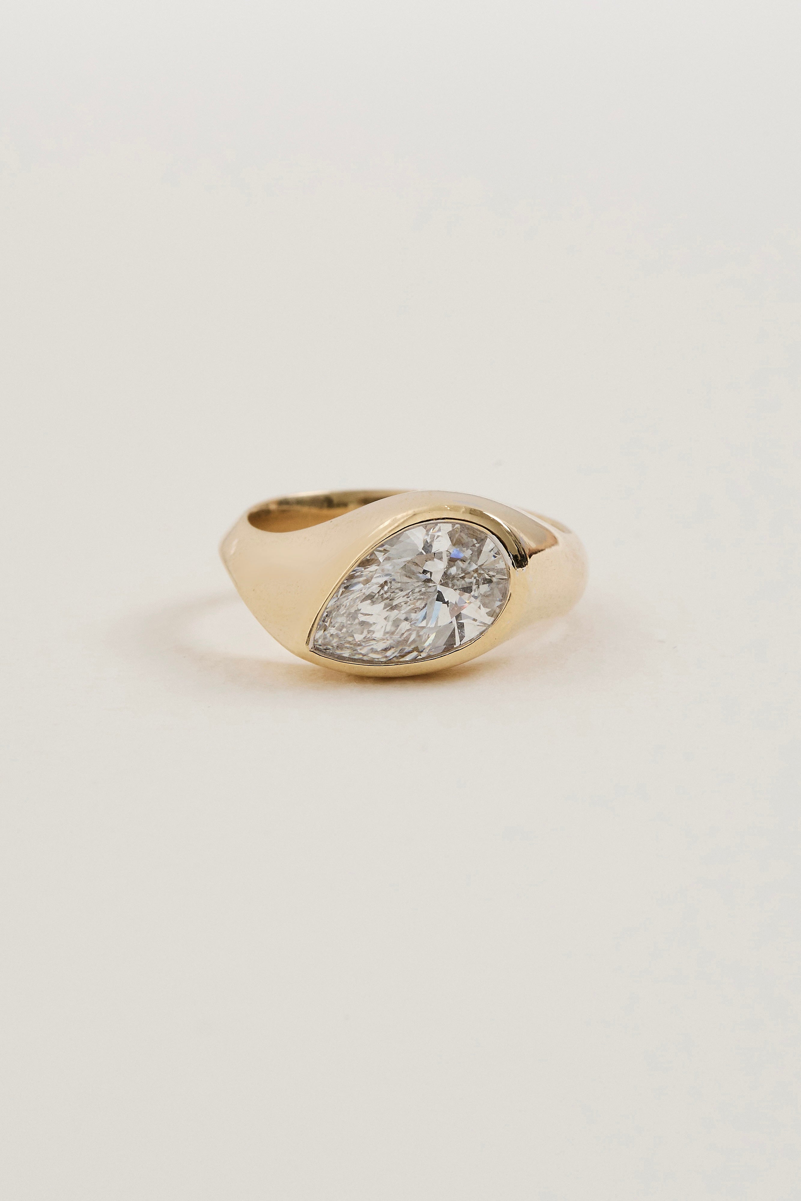 Pear Bezel Ring