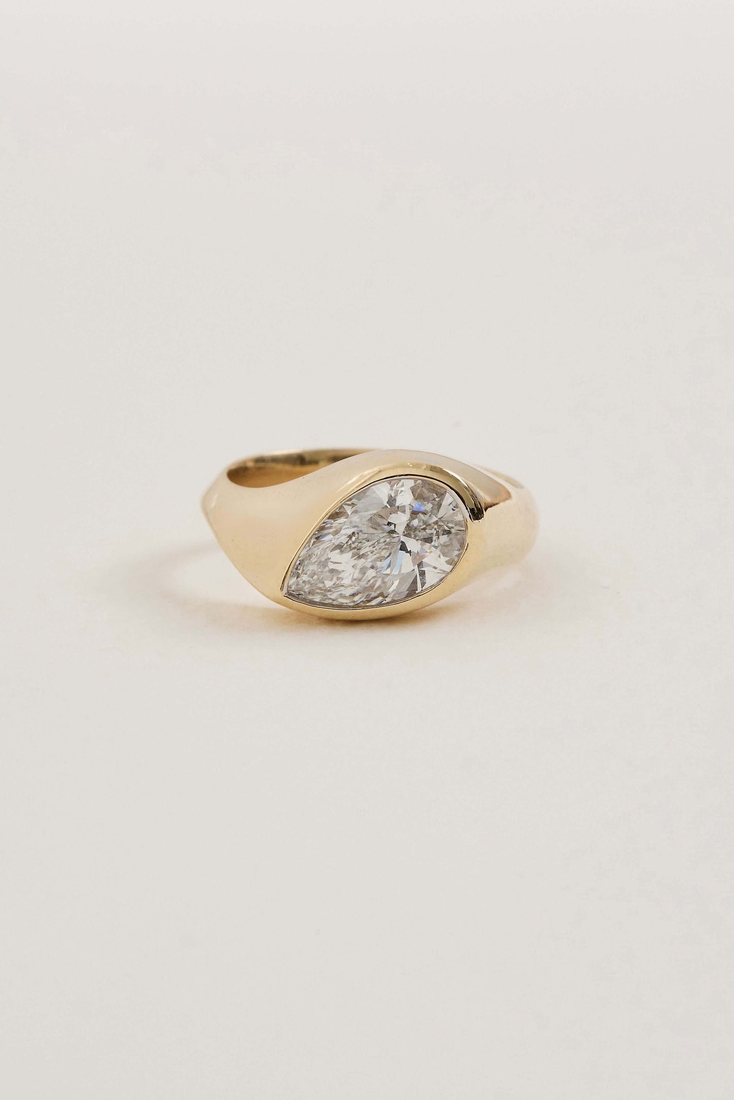 Pear Bezel Ring