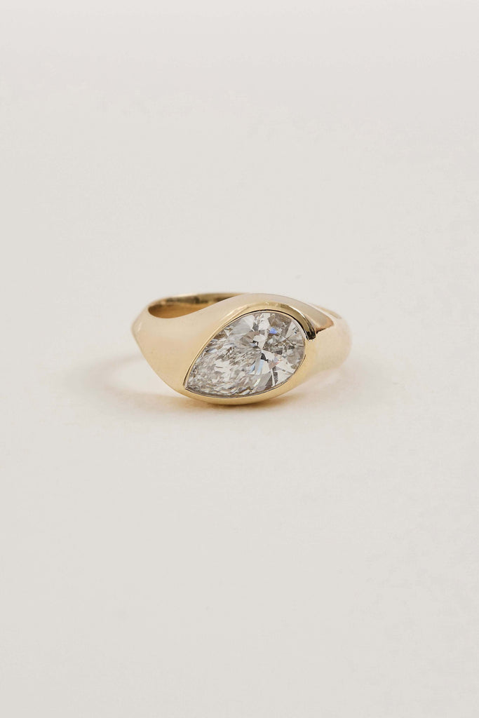Pear Bezel Ring