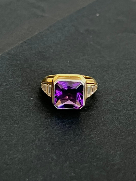 Amethyst Deco Inspired Ring