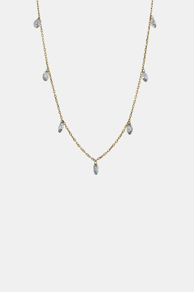 Diamond Floating Marquise Necklace