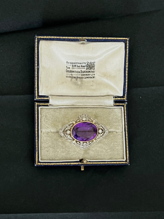 Vintage Amethyst Brooch
