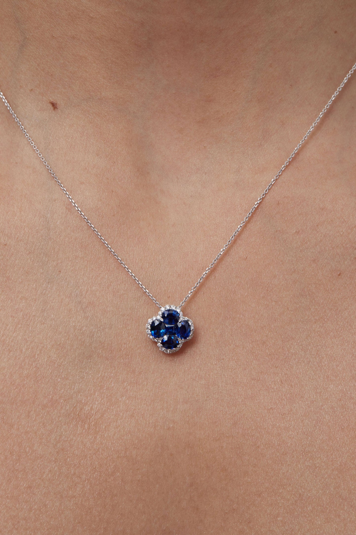 Sapphire Clover Necklace