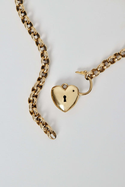 Mid-Century Puffy Heart Belcher Necklace