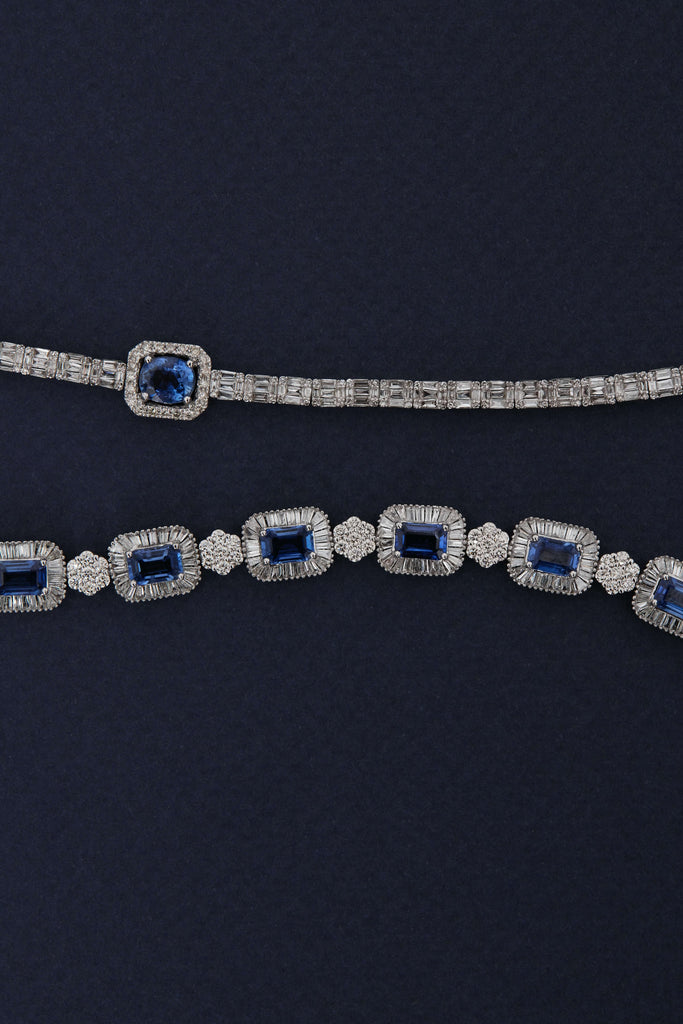 Fluted Sapphire Tennis Bracelet