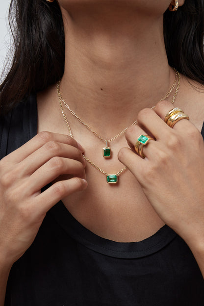 Emerald Bezel Pendant