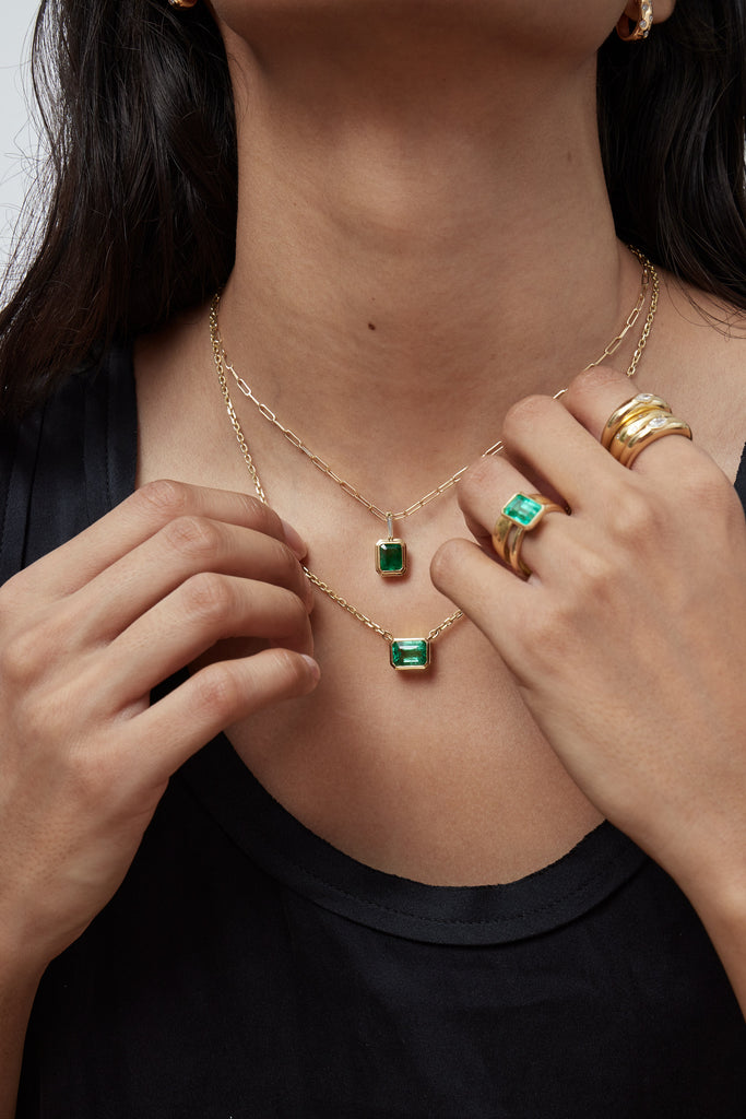 Emerald Bezel Pendant