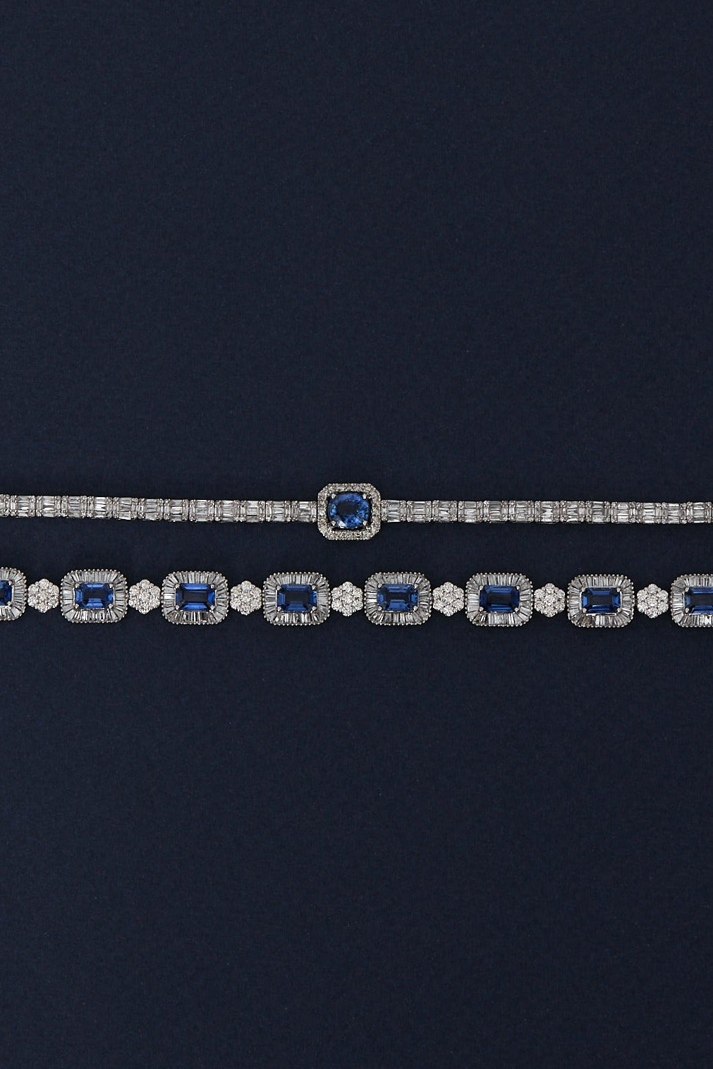 Fluted Sapphire Tennis Bracelet