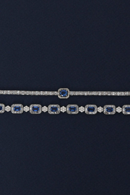 Fluted Sapphire Tennis Bracelet
