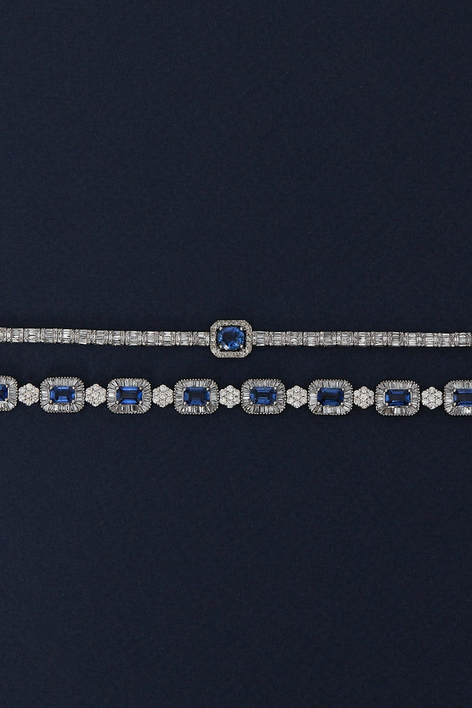 Fluted Sapphire Tennis Bracelet