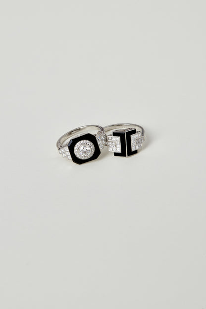 Onyx Octagonal Art Deco Design Ring