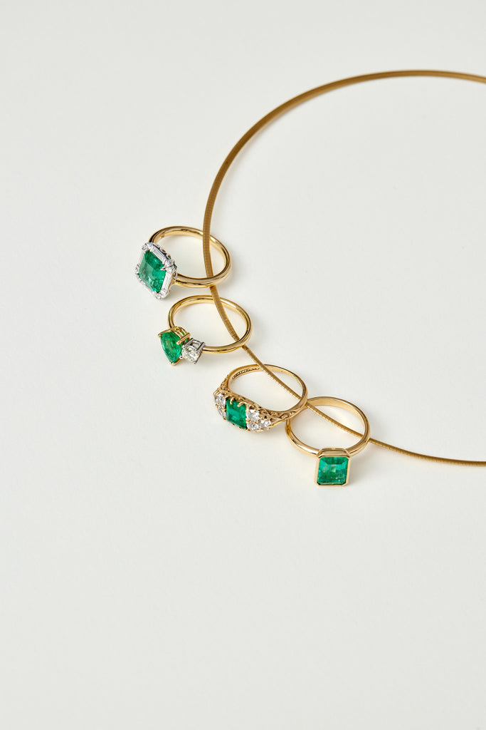 Emerald Deco Inspired Ring