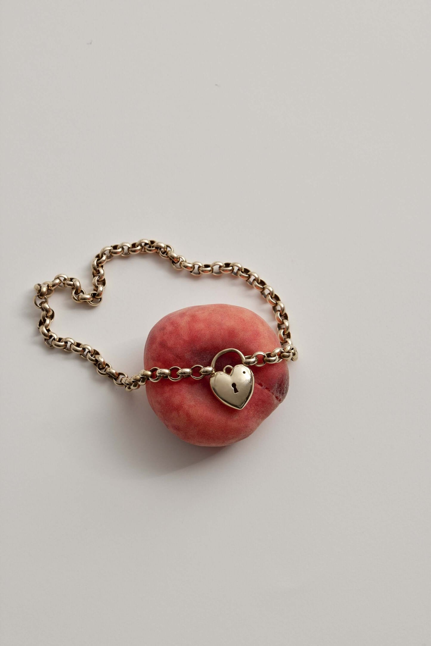 Mid-Century Puffy Heart Belcher Necklace