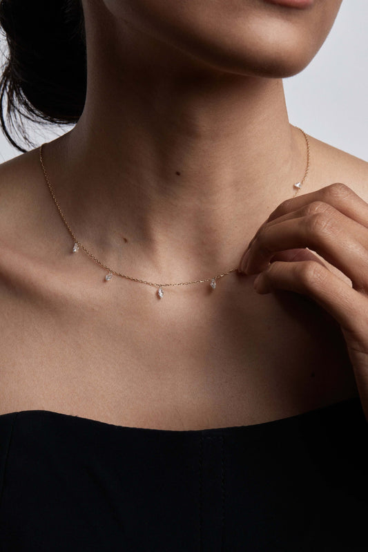 Diamond Floating Marquise Necklace