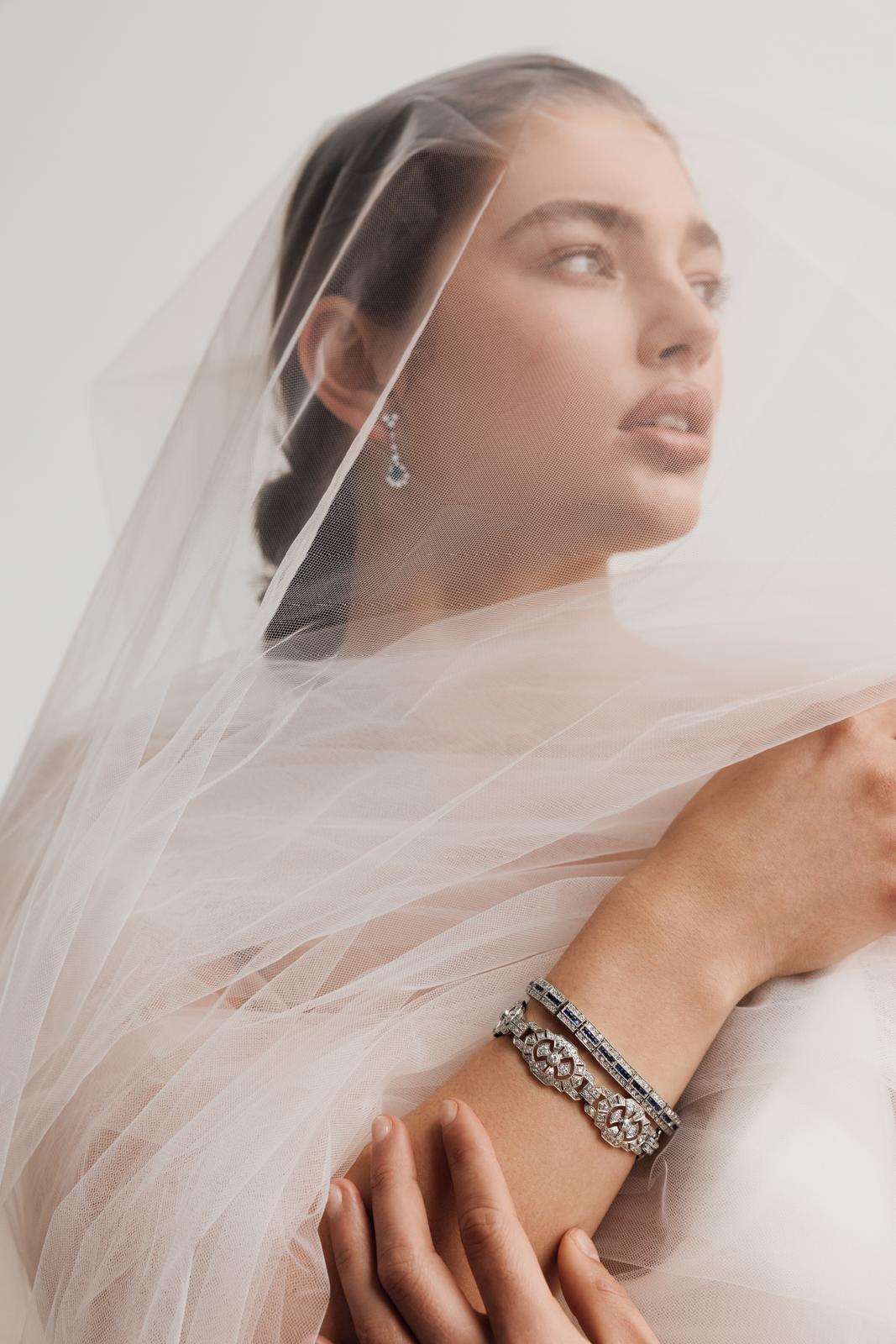 Mid Century Diamond and Sapphire Drops